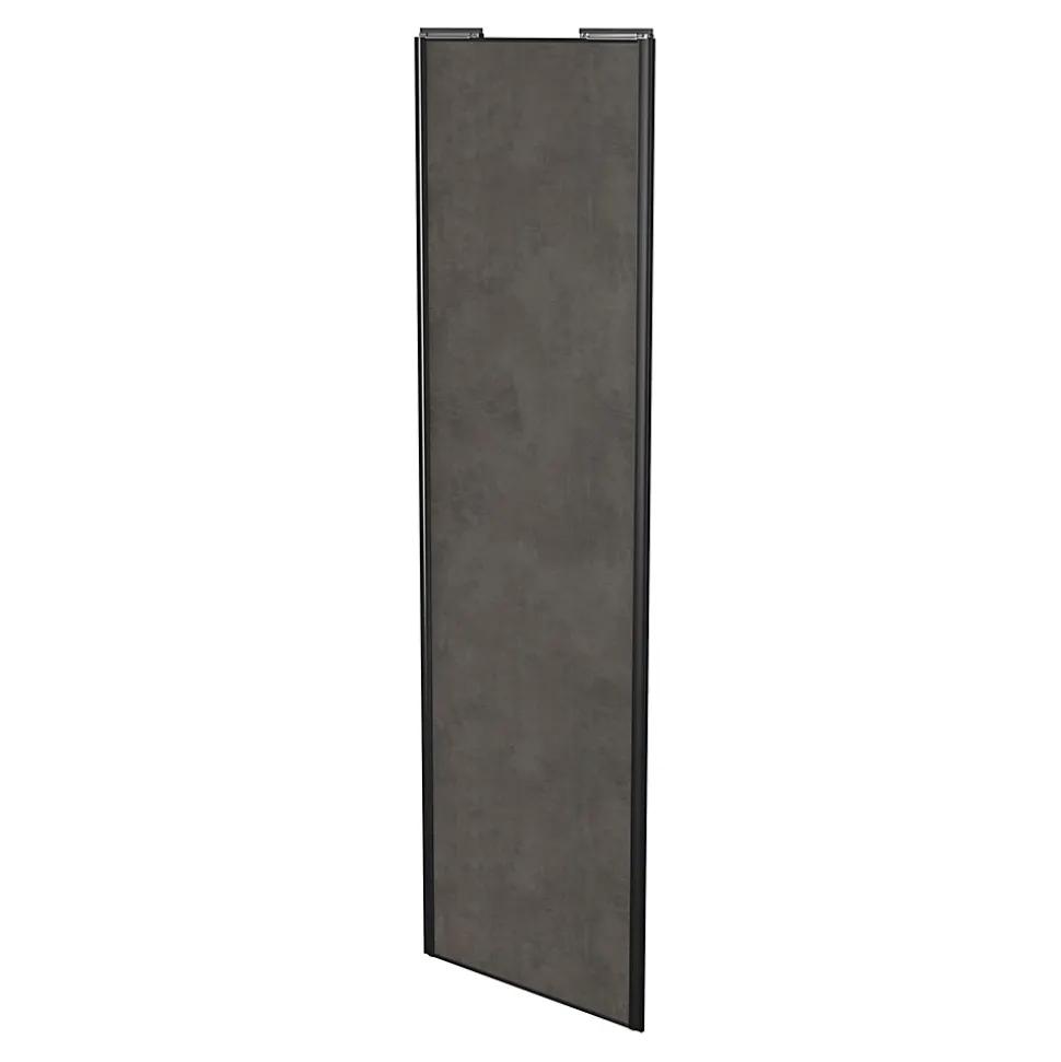 Porte de placard coulissante gris antique profil noir GoodHome Arius H. 248,5 x L. 77.2 cm + amortisseurs