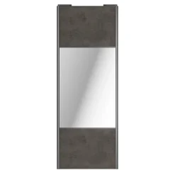 Porte de placard coulissante avec miroir gris antique profil gris GoodHome Arius H. 248,5 x L. 92.2 cm + amortisseurs