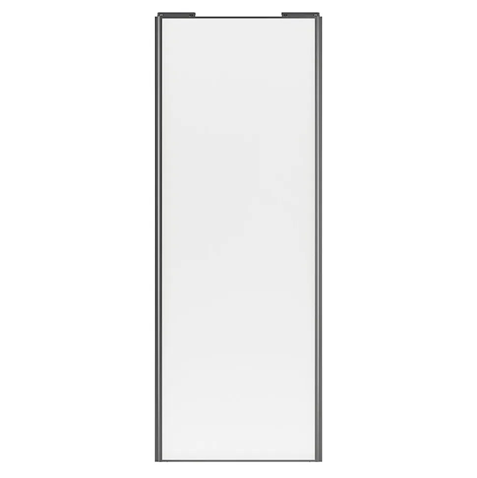Porte de placard coulissante blanc profil gris GoodHome Arius H. 248,5 x L. 92.2 cm + amortisseurs