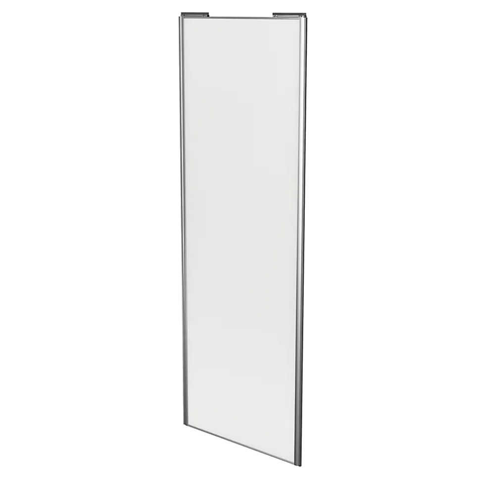 Porte de placard coulissante blanc profil gris GoodHome Arius H. 248,5 x L. 92.2 cm + amortisseurs
