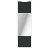 Porte de placard coulissante avec miroir anthracite profil blanc GoodHome Arius H. 248,5 x L. 77.2 cm + amortisseurs