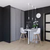 Porte de placard coulissante béton profil gris GoodHome Arius H. 248,5 x L. 62.2 cm + amortisseurs