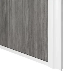 Porte de placard coulissante atelier effet chêne grisé profil blanc GoodHome Arius H. 248,5 x L. 76.2 cm + amortisseurs