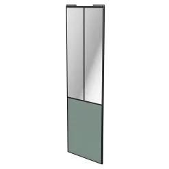 Porte de placard coulissante atelier vert de gris profil noir GoodHome Arius H. 248,5 x L. 76.2 cm + amortisseurs