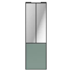 Porte de placard coulissante atelier vert de gris profil noir GoodHome Arius H. 248,5 x L. 76.2 cm + amortisseurs