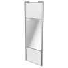 Porte de placard coulissante avec miroir blanc brillant profil gris GoodHome Arius H. 248,5 x L. 92.2 cm + amortisseurs