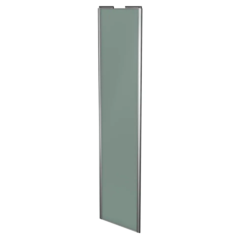 Porte de placard coulissante vert de gris profil gris GoodHome Arius H. 248,5 x L. 62.2 cm + amortisseurs