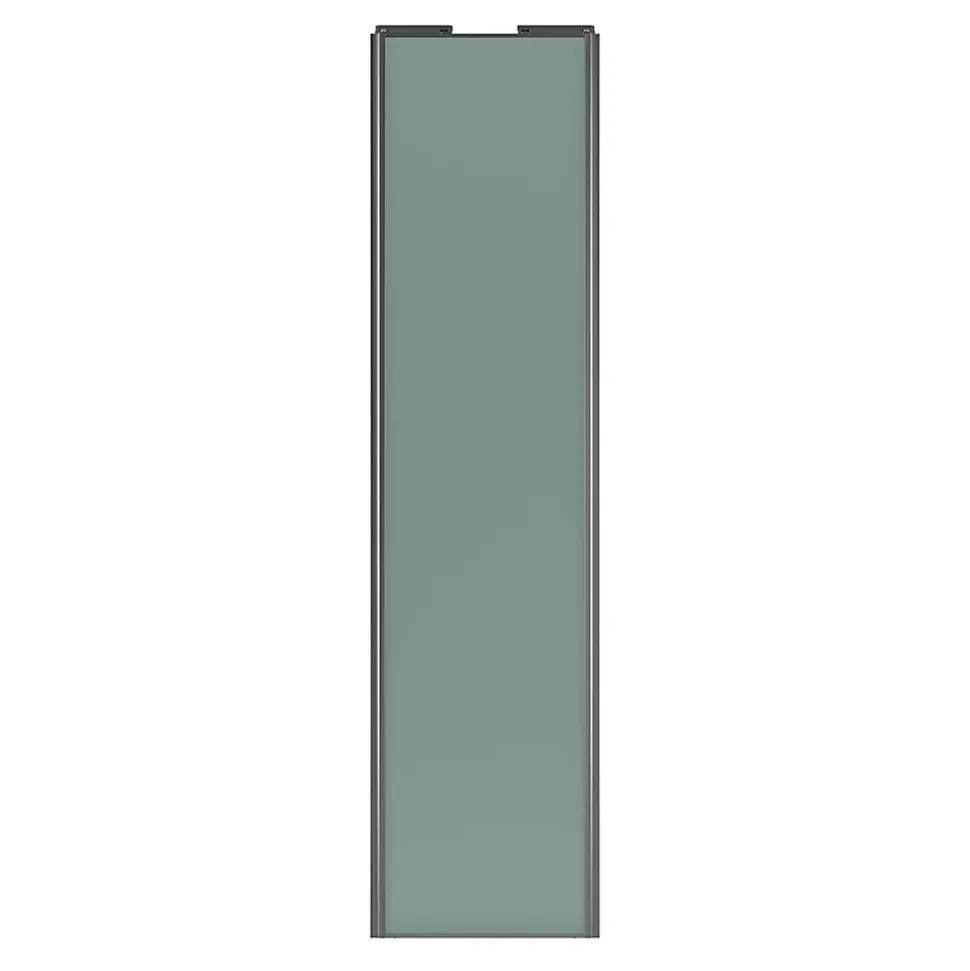 Porte de placard coulissante vert de gris profil gris GoodHome Arius H. 248,5 x L. 62.2 cm + amortisseurs