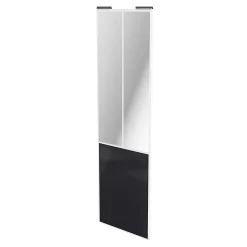 Porte de placard coulissante atelier noir profil blanc GoodHome Arius H. 248,5 x L. 76.2 cm + amortisseurs