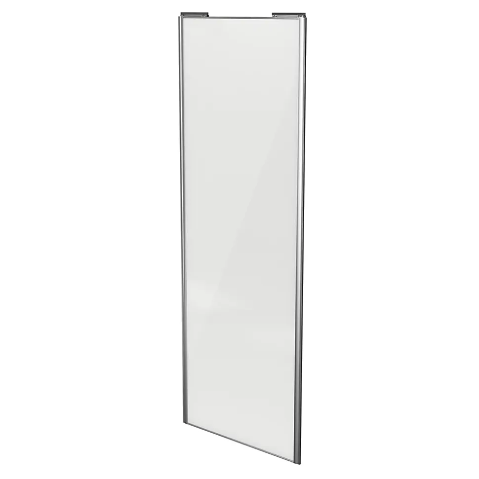 Porte de placard coulissante blanc brillant profil gris GoodHome Arius H. 248,5 x L. 92.2 cm + amortisseurs