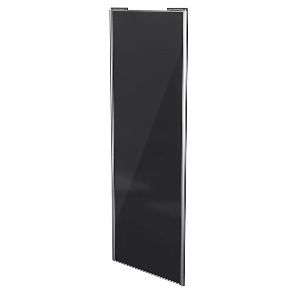 Porte de placard coulissante noir profil gris GoodHome Arius H. 248,5 x L. 92.2 cm + amortisseurs