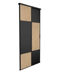 Porte de placard coulissante Pack City Décor chêne et noir 120 x 250 cm vendue par 2