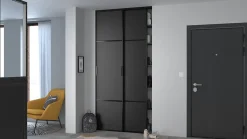 Porte de placard coulissante Pack City Décor chêne et noir 120 x 250 cm vendue par 2