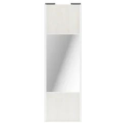 Porte de placard coulissante avec miroir bois nordique profil blanc GoodHome Arius H. 248,5 x L. 77.2 cm + amortisseurs