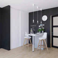 Porte de placard coulissante blanc profil blanc GoodHome Arius H. 248,5 x L. 92.2 cm + amortisseurs
