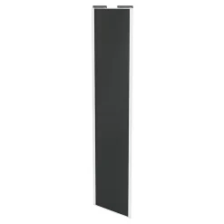 Porte de placard coulissante anthracite profil blanc GoodHome Arius H. 248,5 x L. 62.2 cm + amortisseurs