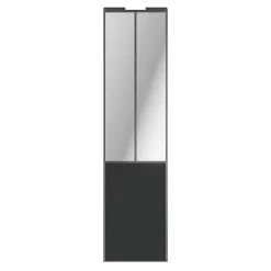 Porte de placard coulissante atelier gris foncé mat profil gris GoodHome Arius H. 248,5 x L. 61.2 cm + amortisseurs