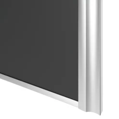 Porte de placard coulissante atelier gris foncé mat profil gris GoodHome Arius H. 248,5 x L. 61.2 cm + amortisseurs