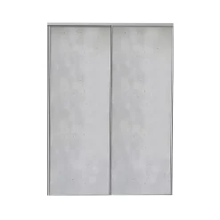 Porte de placard coulissante vendue par 2 décor béton gris clair 180 x 250 cm