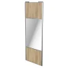 Porte de placard coulissante avec miroir effet chêne brut profil gris GoodHome Arius H. 248,5 x L. 92.2 cm + amortisseurs