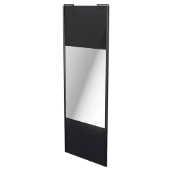 Porte de placard coulissante avec miroir noir profil noir GoodHome Arius H. 248,5 x L. 92.2 cm + amortisseurs