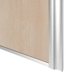 Porte de placard coulissante atelier effet chêne clair profil gris GoodHome Arius H. 248,5 x L. 61.2 cm + amortisseurs