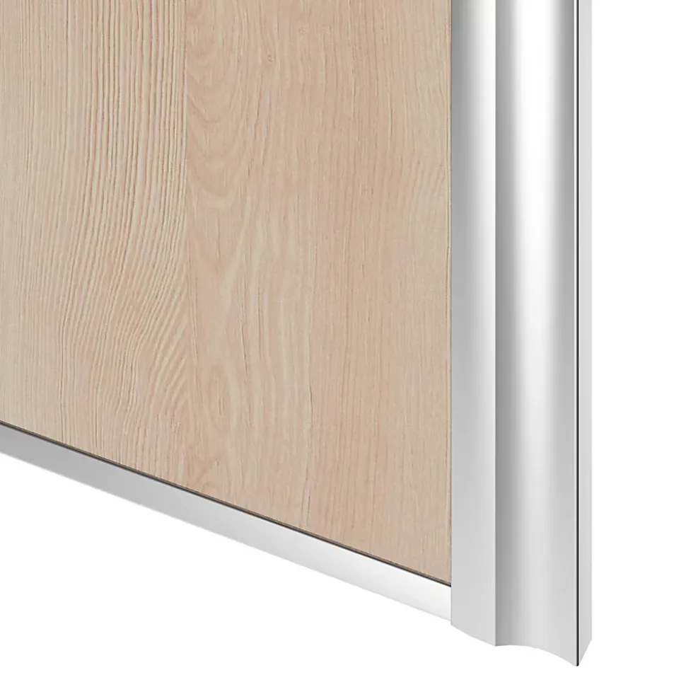 Porte de placard coulissante atelier effet chêne clair profil gris GoodHome Arius H. 248,5 x L. 61.2 cm + amortisseurs