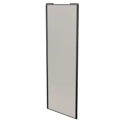 Porte de placard coulissante gris clair mat profil noir GoodHome Arius H. 248,5 x L. 92.2 cm + amortisseurs