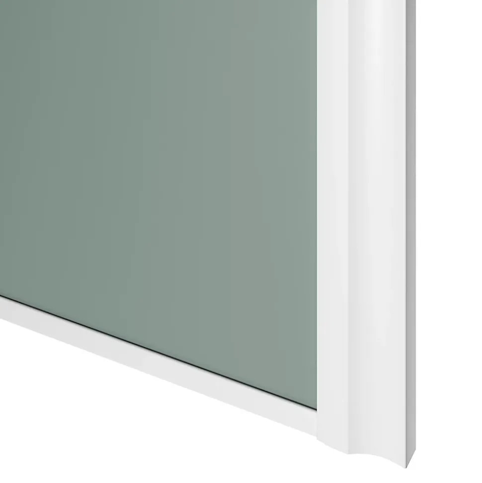 Porte de placard coulissante atelier vert de gris profil blanc GoodHome Arius H. 248,5 x L. 76.2 cm + amortisseurs