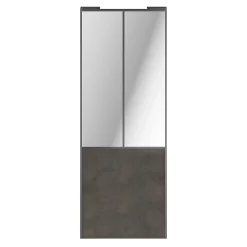 Porte de placard coulissante atelier gris antique profil gris GoodHome Arius H. 248,5 x L. 91.2 cm + amortisseurs