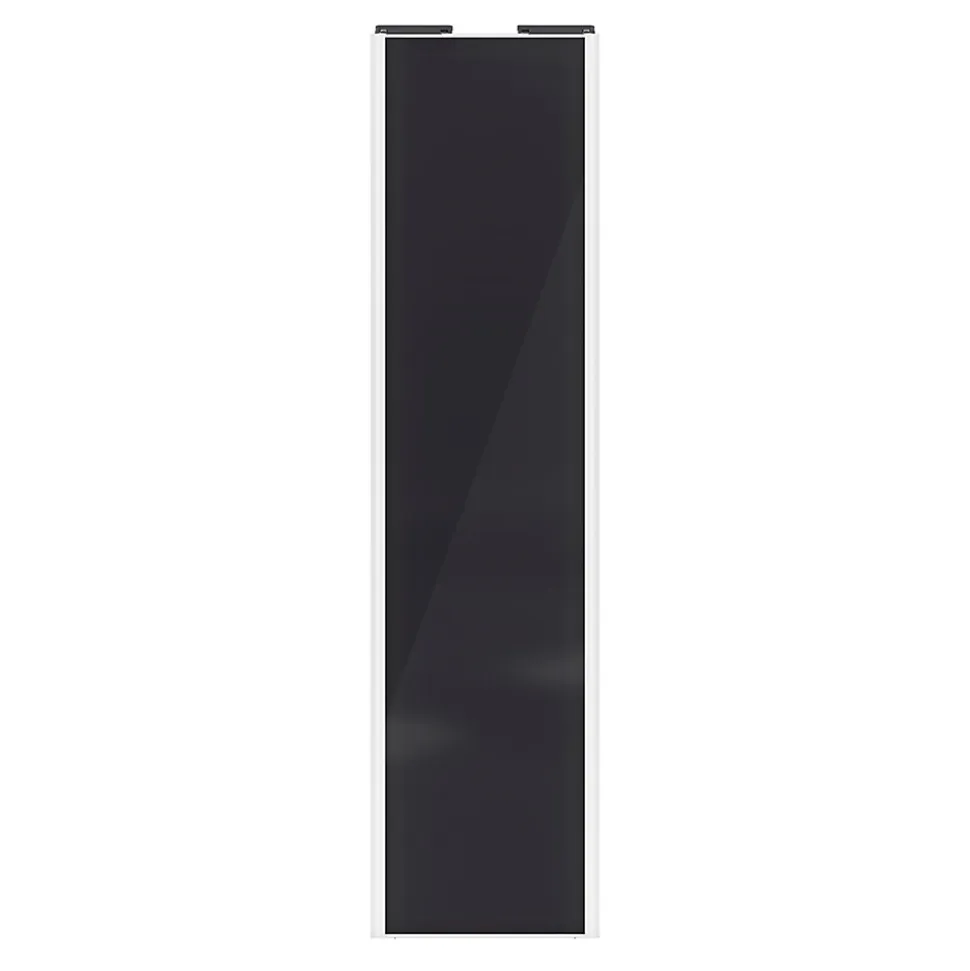 Porte de placard coulissante noir profil blanc GoodHome Arius H. 248,5 x L. 62.2 cm + amortisseurs