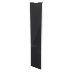 Porte de placard coulissante noir profil blanc GoodHome Arius H. 248,5 x L. 62.2 cm + amortisseurs