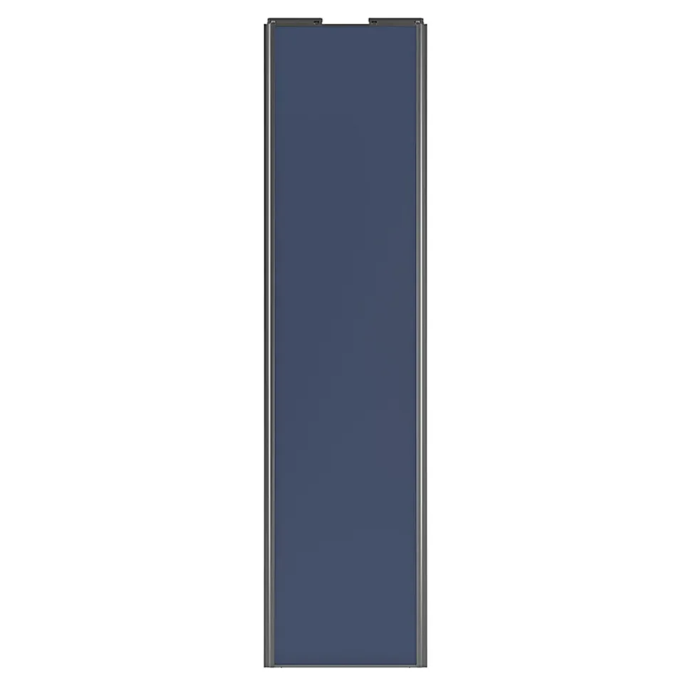 Porte de placard coulissante bleu profil gris GoodHome Arius H. 248,5 x L. 62.2 cm + amortisseurs