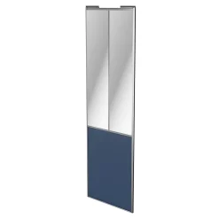 Porte de placard coulissante atelier bleu profil gris GoodHome Arius H. 248,5 x L. 76.2 cm + amortisseurs