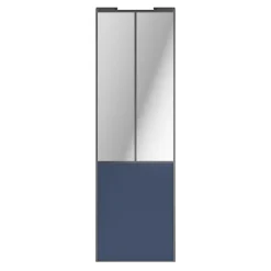 Porte de placard coulissante atelier bleu profil gris GoodHome Arius H. 248,5 x L. 76.2 cm + amortisseurs