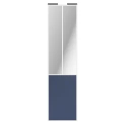 Porte de placard coulissante atelier bleu profil blanc GoodHome Arius H. 248,5 x L. 61.2 cm + amortisseurs