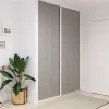Porte de placard coulissante béton profil blanc GoodHome Arius H. 248,5 x L. 92.2 cm + amortisseurs