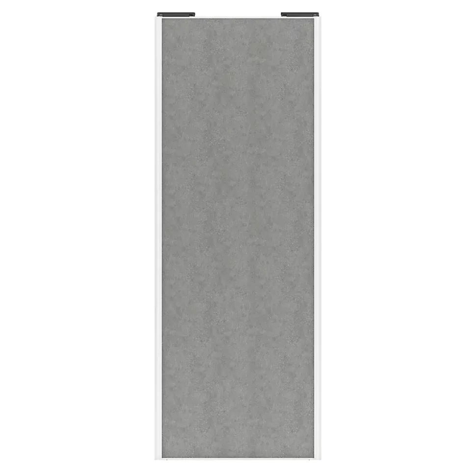 Porte de placard coulissante béton profil blanc GoodHome Arius H. 248,5 x L. 92.2 cm + amortisseurs