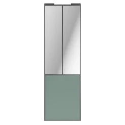 Porte de placard coulissante atelier vert de gris profil gris GoodHome Arius H. 248,5 x L. 76.2 cm + amortisseurs
