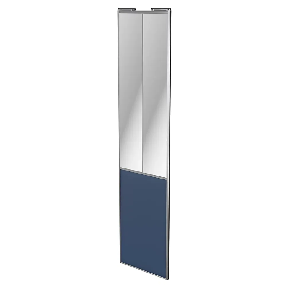 Porte de placard coulissante atelier bleu profil gris GoodHome Arius H. 248,5 x L. 61.2 cm + amortisseurs