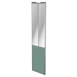 Porte de placard coulissante atelier vert de gris profil gris GoodHome Arius H. 248,5 x L. 61.2 cm + amortisseurs