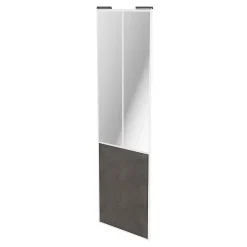 Porte de placard coulissante atelier gris antique profil blanc GoodHome Arius H. 248,5 x L. 76.2 cm + amortisseurs