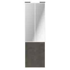 Porte de placard coulissante atelier gris antique profil blanc GoodHome Arius H. 248,5 x L. 76.2 cm + amortisseurs