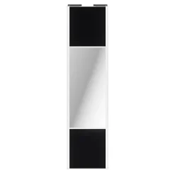 Porte de placard coulissante avec miroir noir mat profil blanc GoodHome Arius H. 248,5 x L. 62.2 cm + amortisseurs