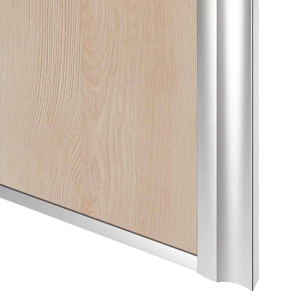 Porte de placard coulissante atelier effet chêne clair profil gris GoodHome Arius H. 248,5 x L. 91.2 cm + amortisseurs