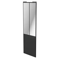 Porte de placard coulissante atelier gris anthracite profil noir GoodHome Arius H. 248,5 x L. 76.2 cm + amortisseurs