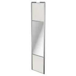 Porte de placard coulissante avec miroir bois nordique profil gris GoodHome Arius H. 248,5 x L. 62.2 cm + amortisseurs