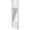Porte de placard coulissante avec miroir blanc brillant profil gris GoodHome Arius H. 248,5 x L. 77.2 cm + amortisseurs