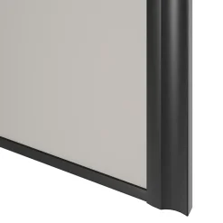 Porte de placard coulissante atelier gris clair mat profil noir GoodHome Arius H. 248,5 x L. 91.2 cm + amortisseurs