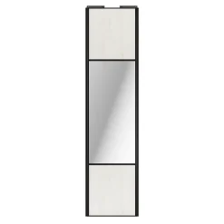 Porte de placard coulissante avec miroir bois nordique profil noir GoodHome Arius H. 248,5 x L. 62.2 cm + amortisseurs
